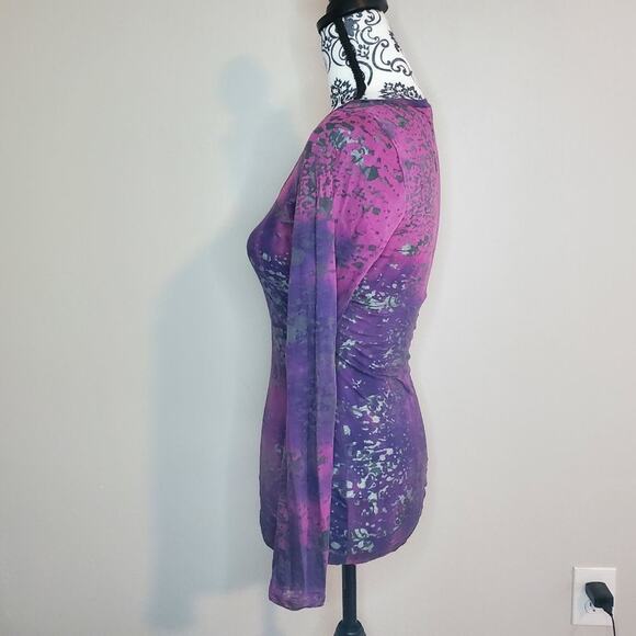 Maurices small womens thin long sleeve purple tie-dye top - Picture 3 of 10